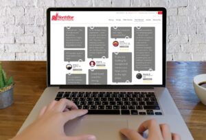laptop open to long distance movers page with hundreds of five star reviews