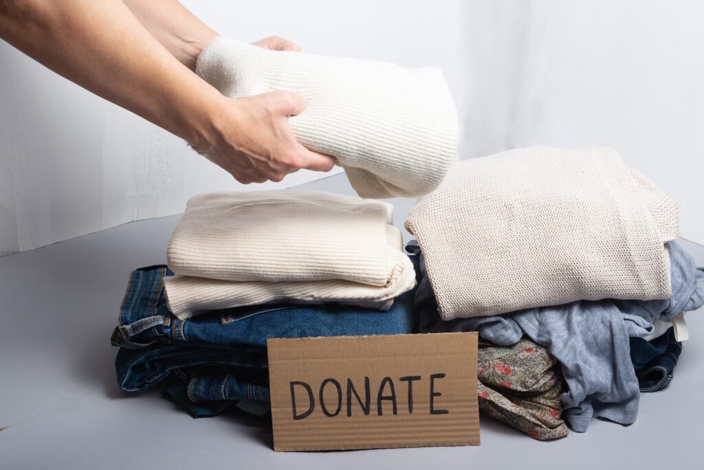Donate unwanted clothing before moving day