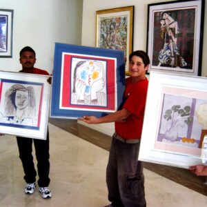 San Francisco Luxury Moving Company NorthStar Moving packing up and client's collection of Picasso Paintings 